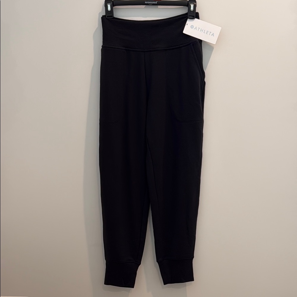 Athleta Black Track Pants with Elastic Cuffs
